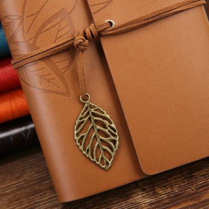 Creative Retro Autumn Leaves Pattern Loose-leaf Travel Diary Notebook, Size: M (Red)