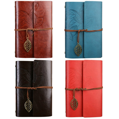 Creative Retro Autumn Leaves Pattern Loose-leaf Travel Diary Notebook, Size: M (Red)