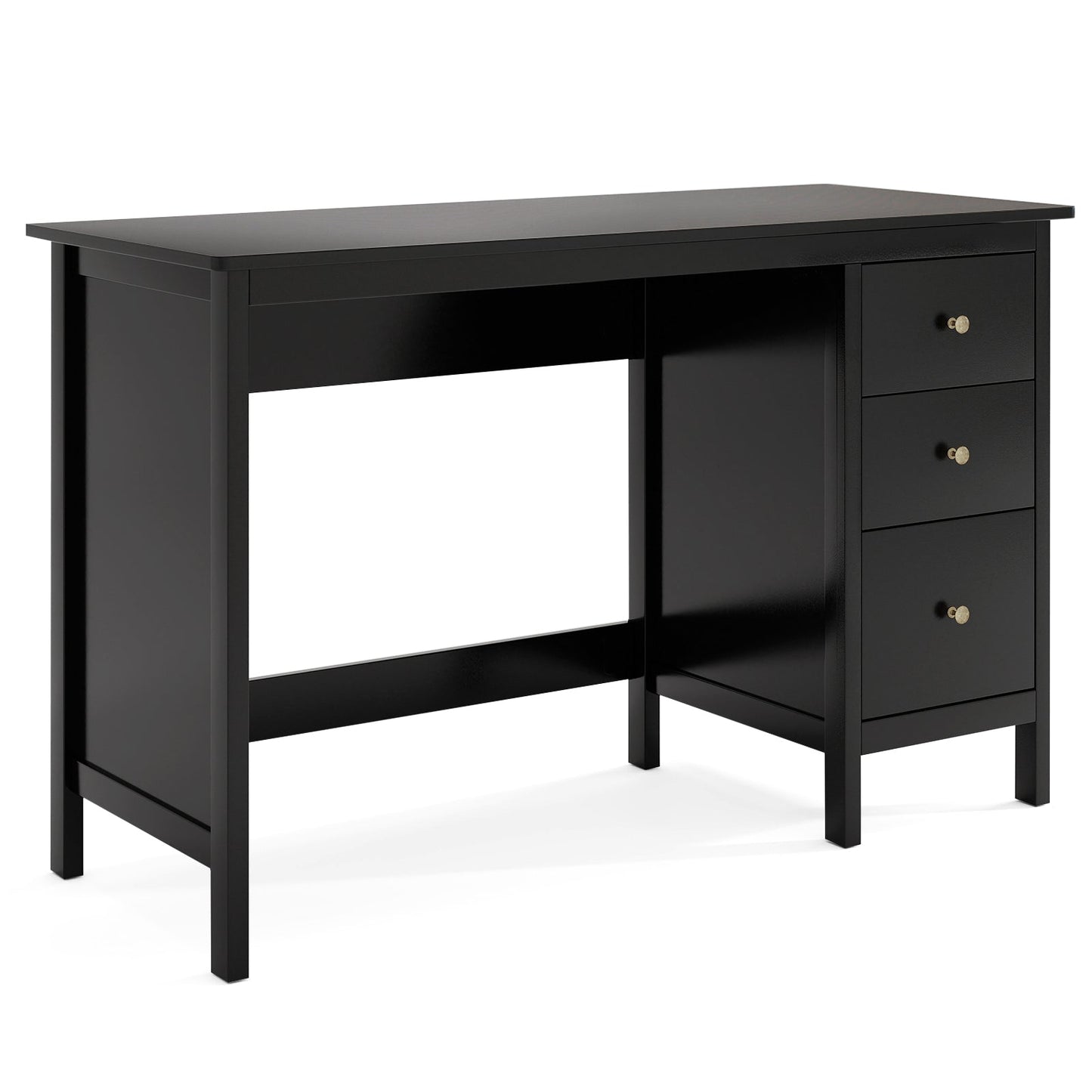 3-Drawer Home Office Study Computer Desk with Spacious Desktop-Black