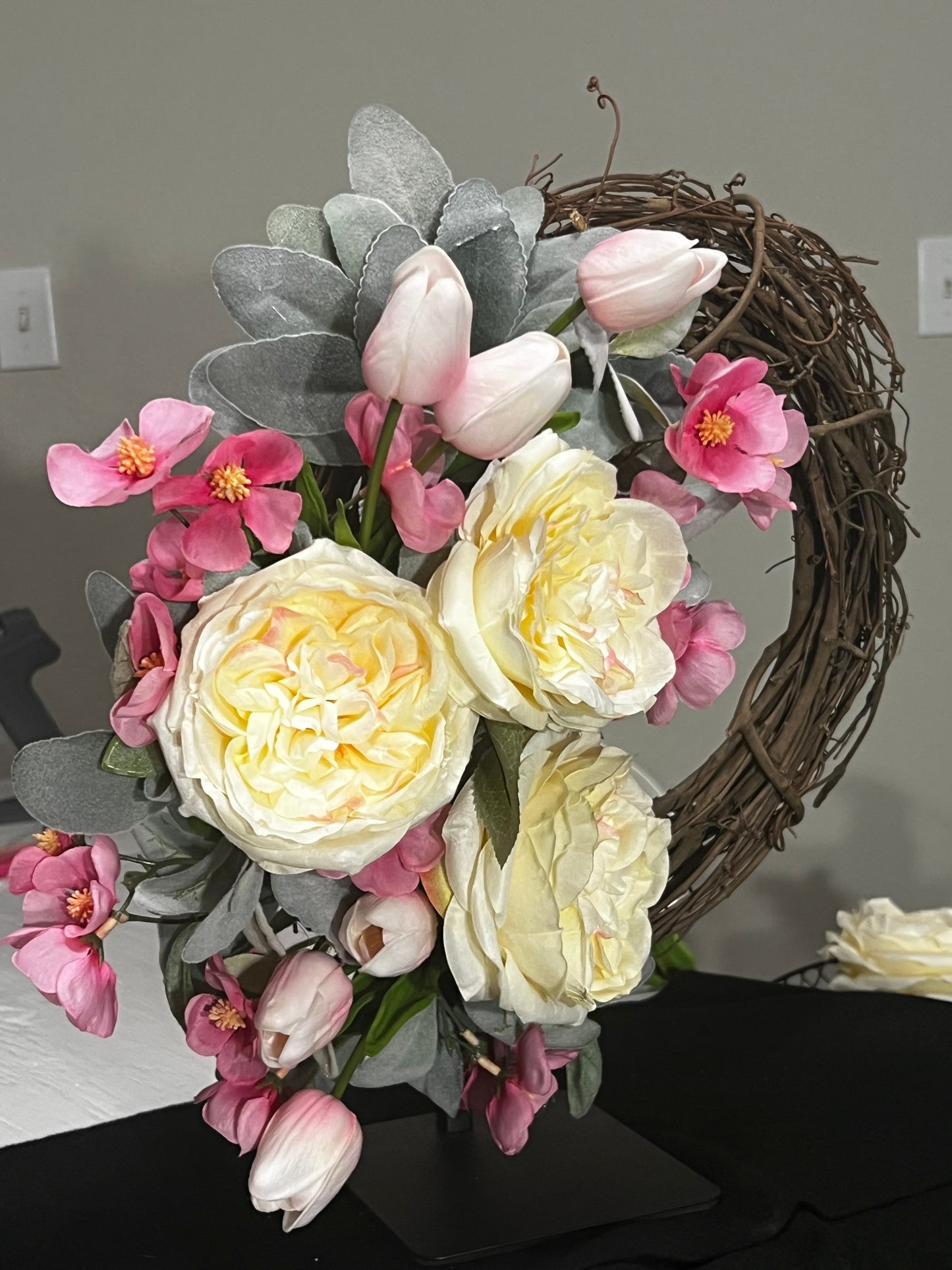 Handcrafted Summer Everyday Floral Grapevine Wreath