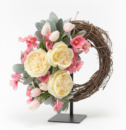 Handcrafted Summer Everyday Floral Grapevine Wreath