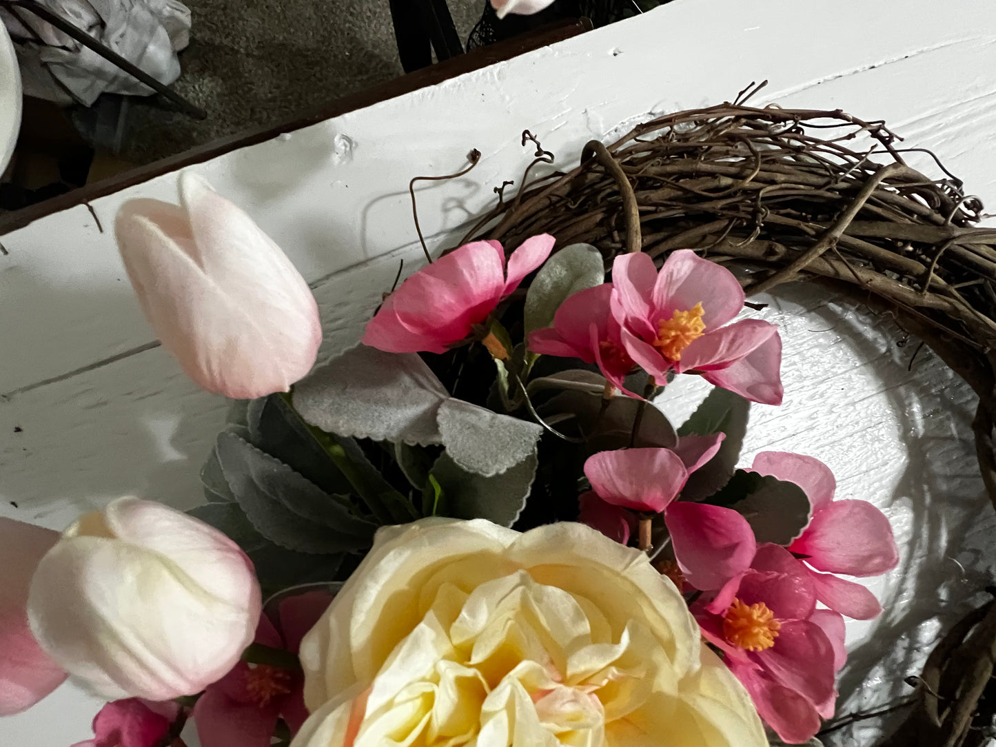 Handcrafted Summer Everyday Floral Grapevine Wreath