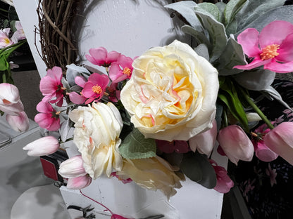 Handcrafted Summer Everyday Floral Grapevine Wreath