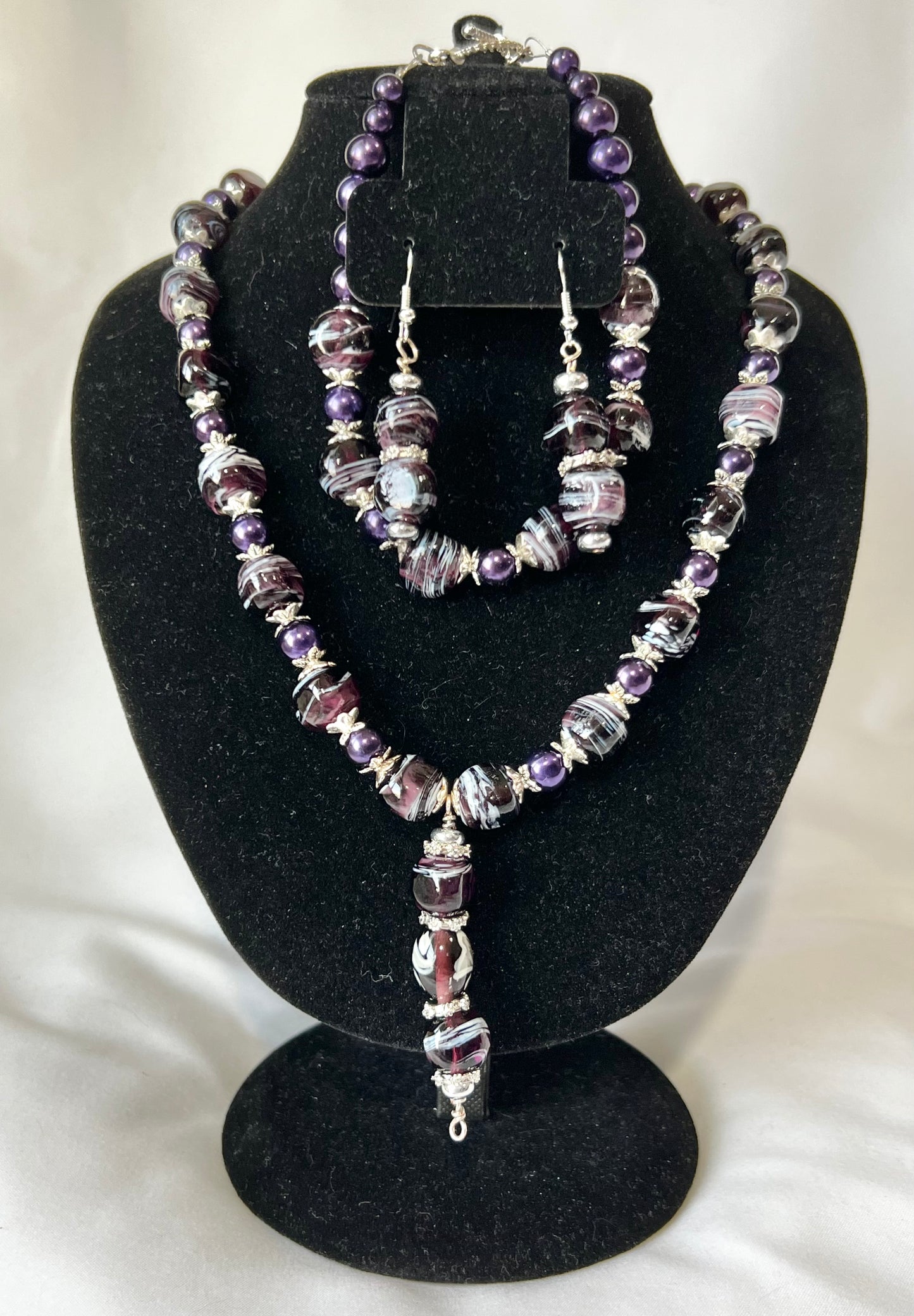 Purple Swirl Jewelry Set
