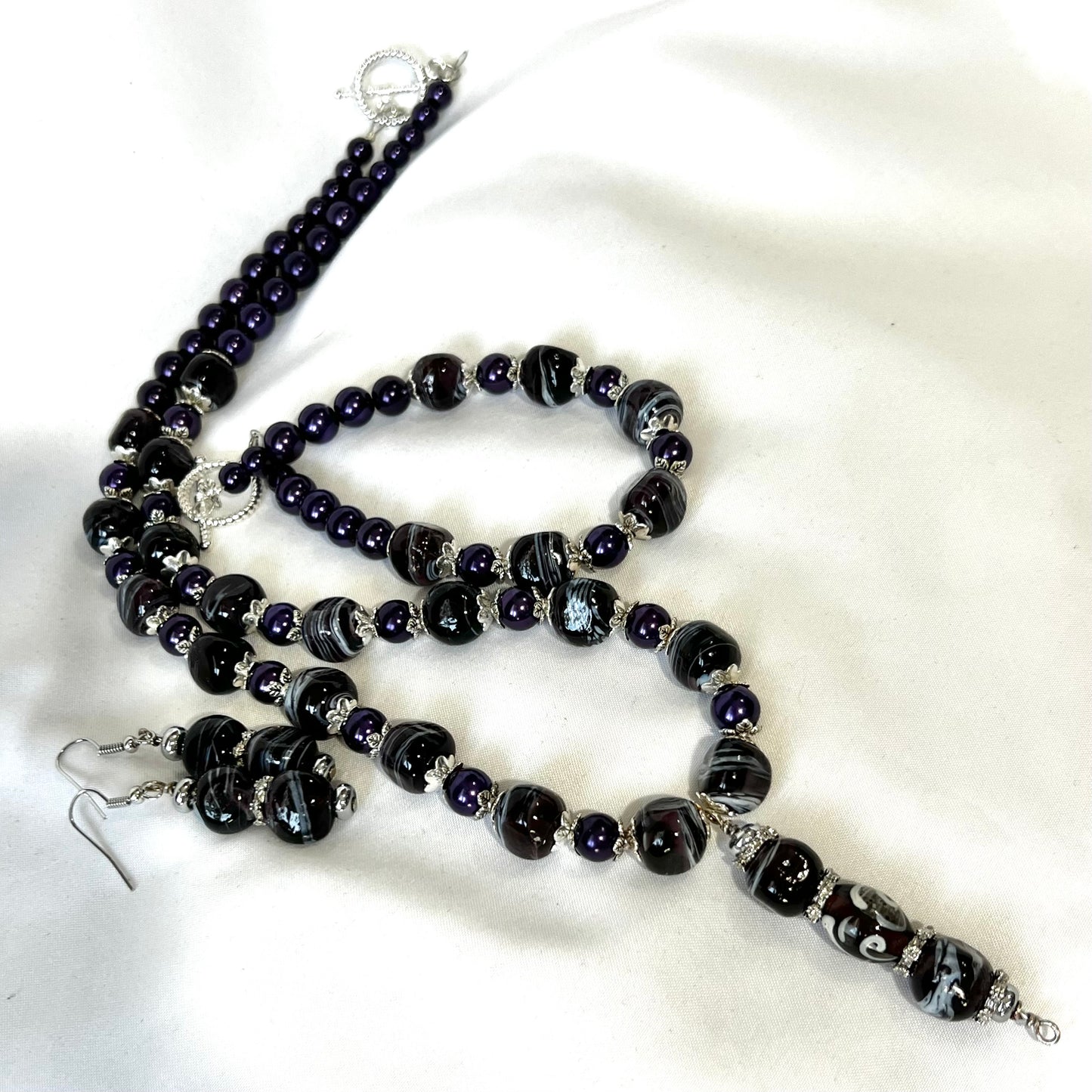 Purple Swirl Jewelry Set