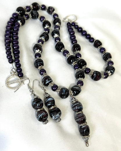 Purple Swirl Jewelry Set
