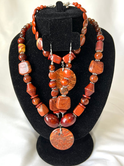Red Creek Jasper & Mahogany Jewelry Set