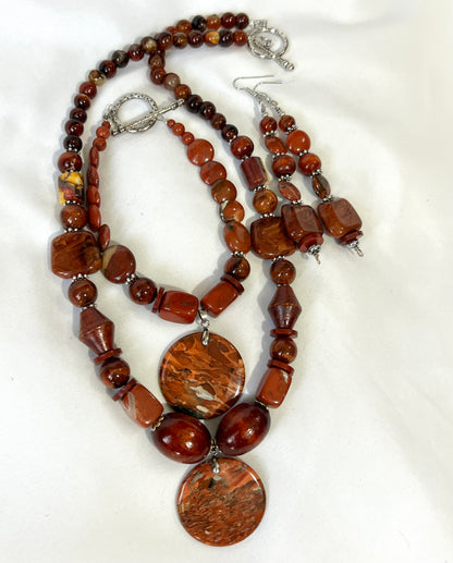 Red Creek Jasper & Mahogany Jewelry Set