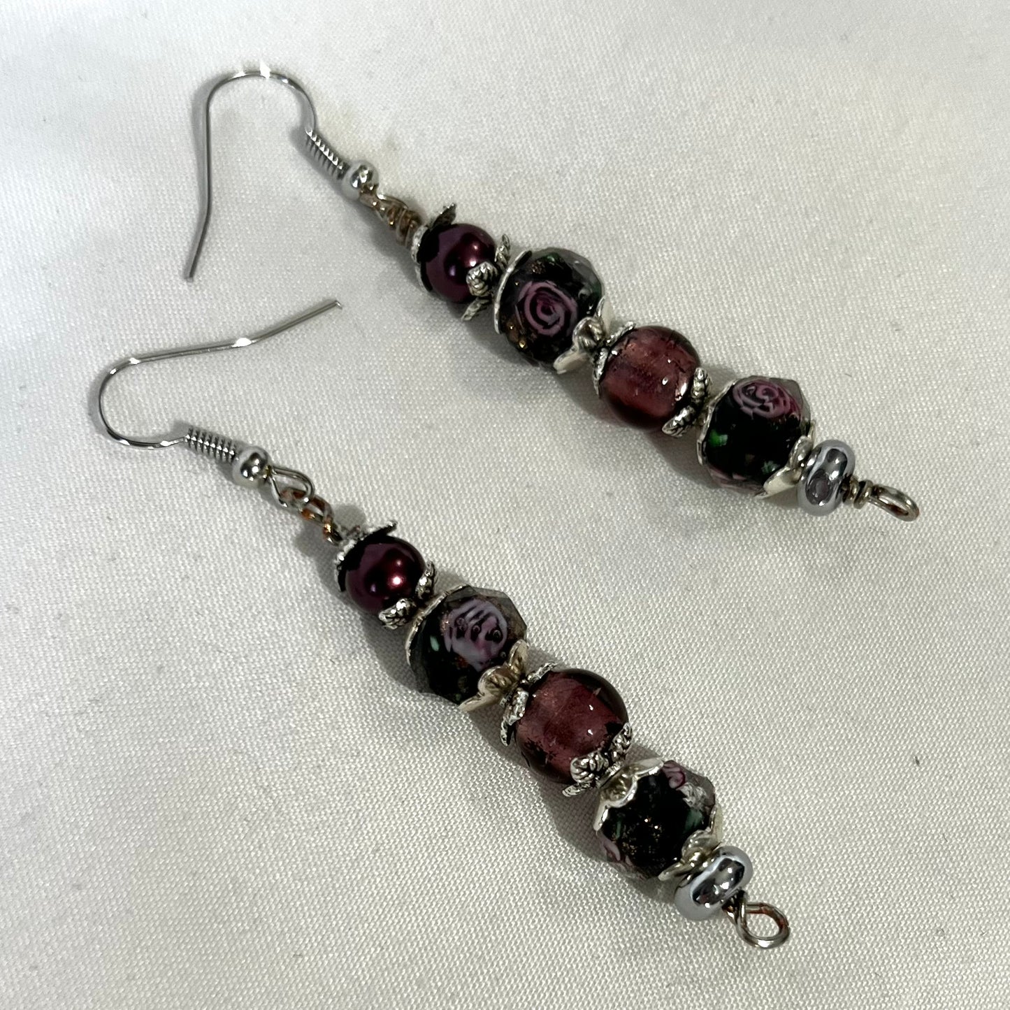 Handcrafted Floral Lampwork Jewelry Set