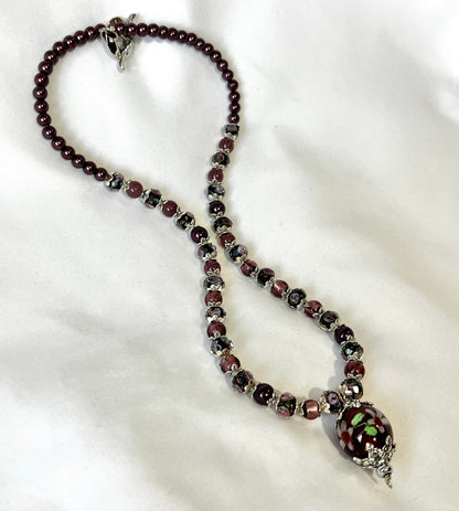 Handcrafted Floral Lampwork Jewelry Set