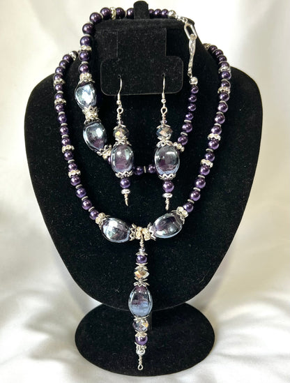 Purple Amethyst Chunky Jewelry Set