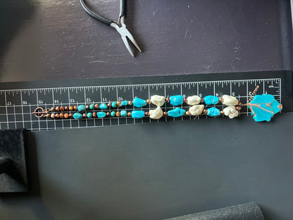 Southwest Blue Turquoise & Copper Necklace