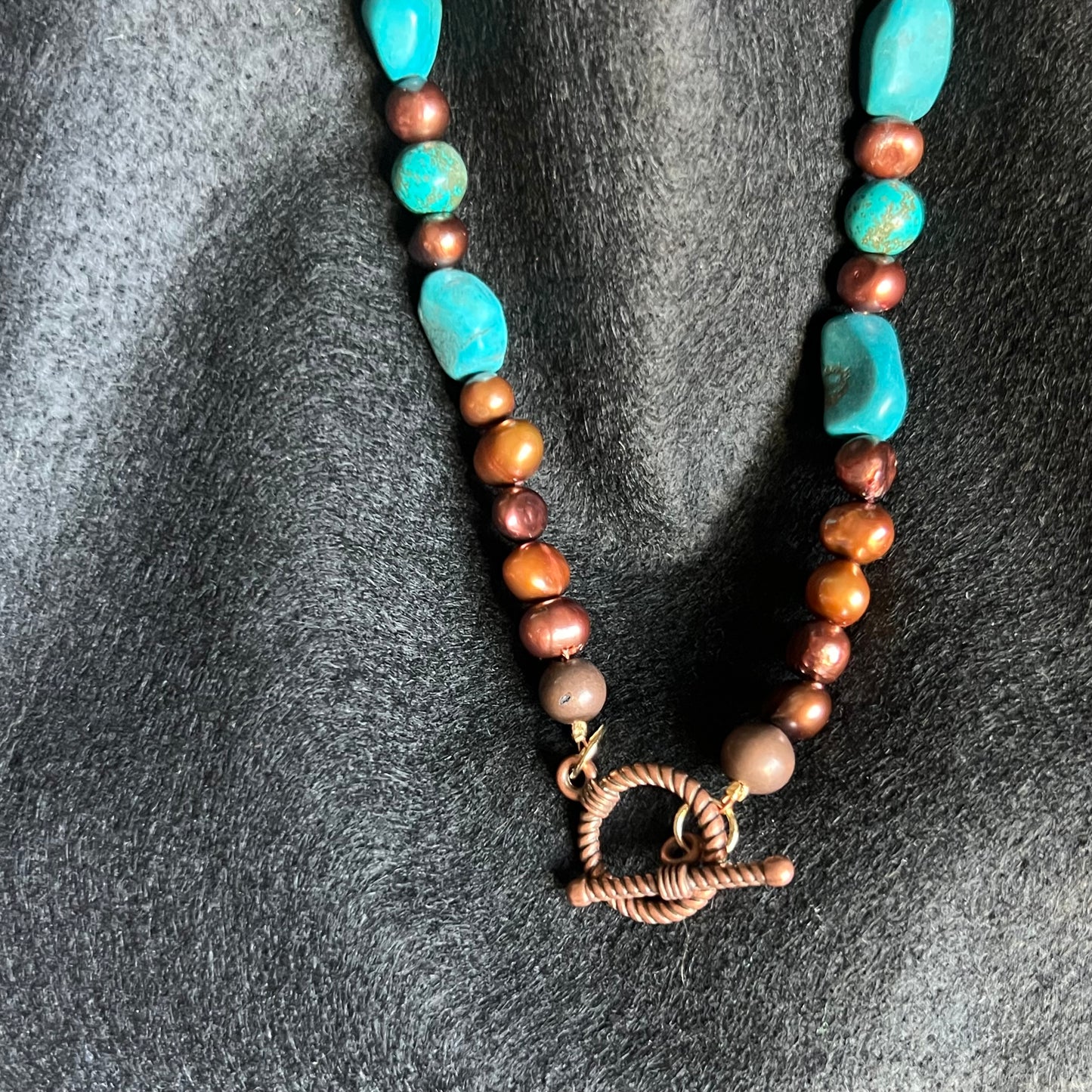 Southwest Blue Turquoise & Copper Necklace