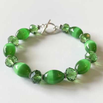 Cat's Eye and Rhinestone Bracelet Collection
