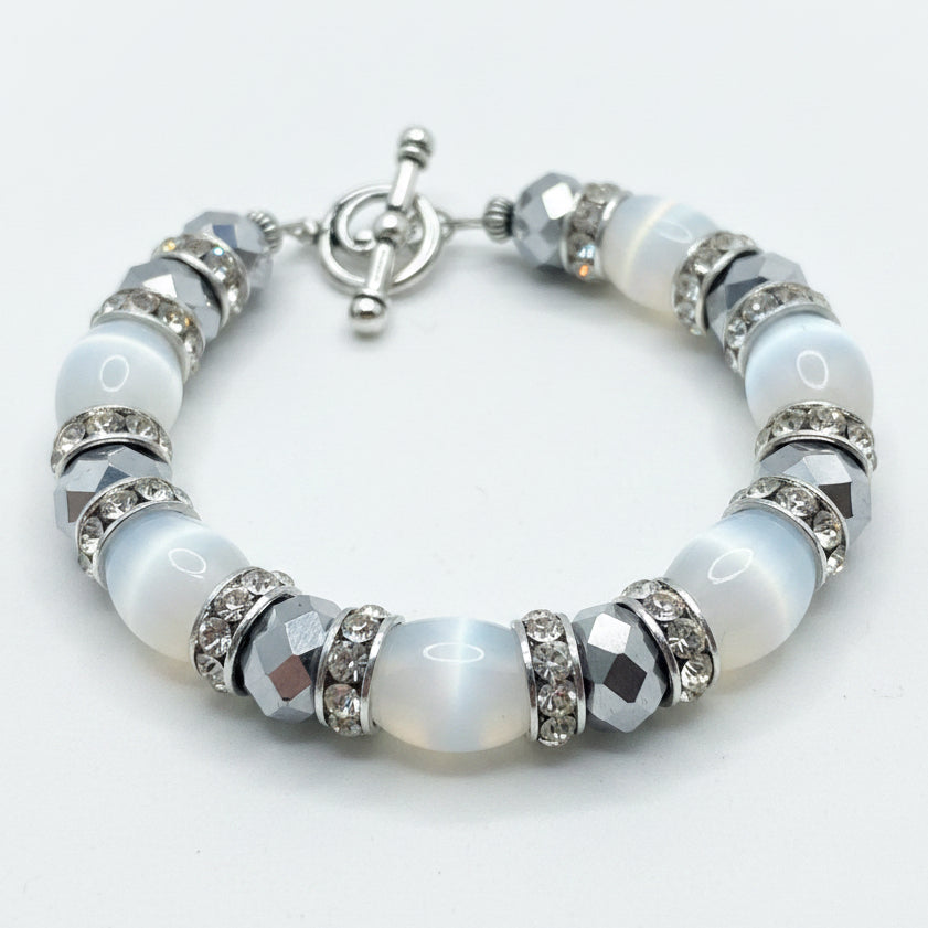 Cat's Eye and Rhinestone Bracelet Collection