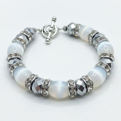 Cat's Eye and Rhinestone Bracelet Collection