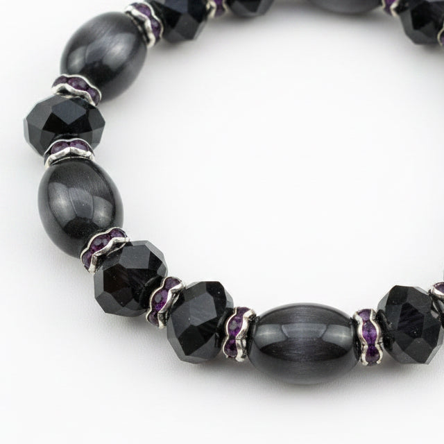 Cat's Eye and Rhinestone Bracelet Collection
