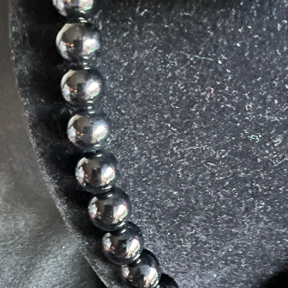 Black Pearl & Red Gems Beaded Necklace