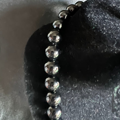 Black Pearl & Red Gems Beaded Necklace