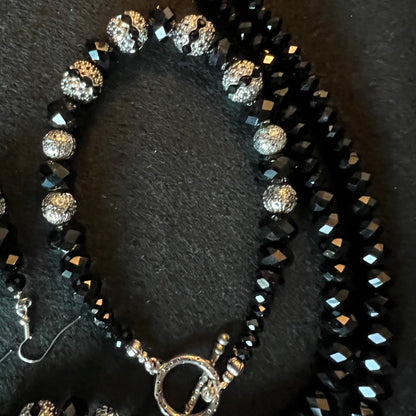Black & Silver Chunky Jewelry Set