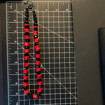 Vintage Red & Black Onyx Necklace