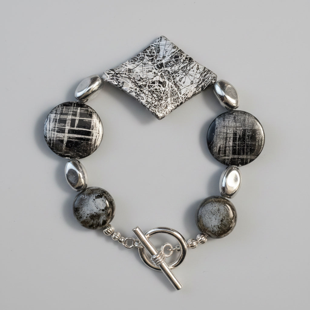 Monochrome Geometric Stone Bracelet