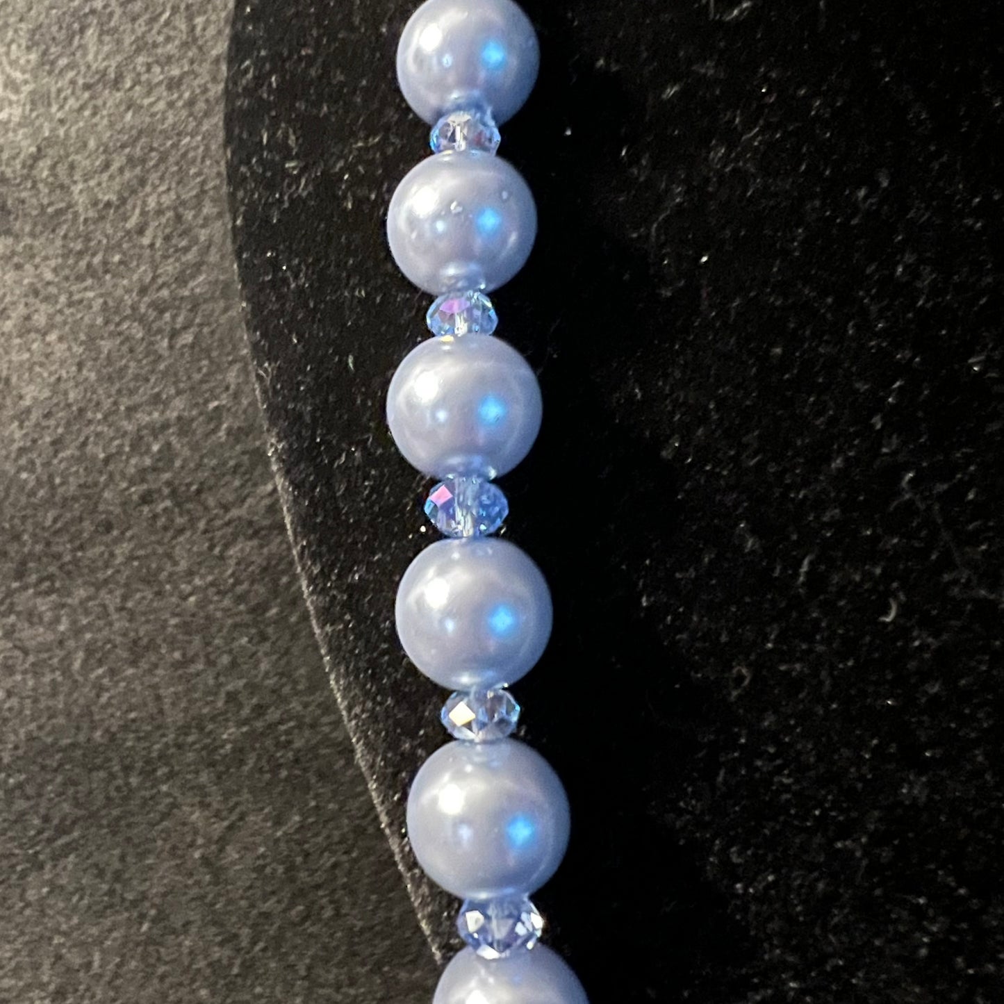 Vintage Blue Pearl Strand with Crystal Accent