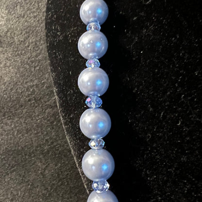 Vintage Blue Pearl Strand with Crystal Accent