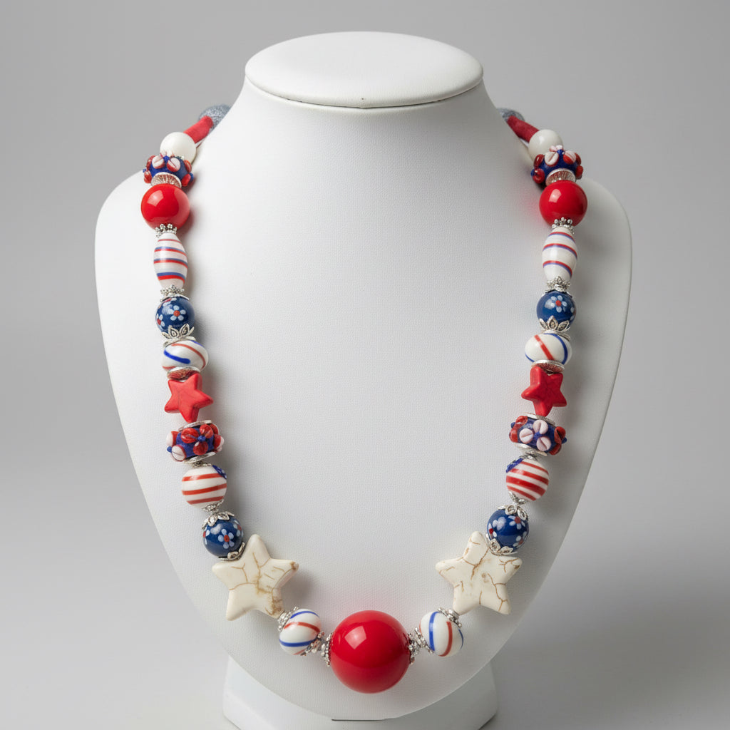 Land of Liberty Beaded Necklace