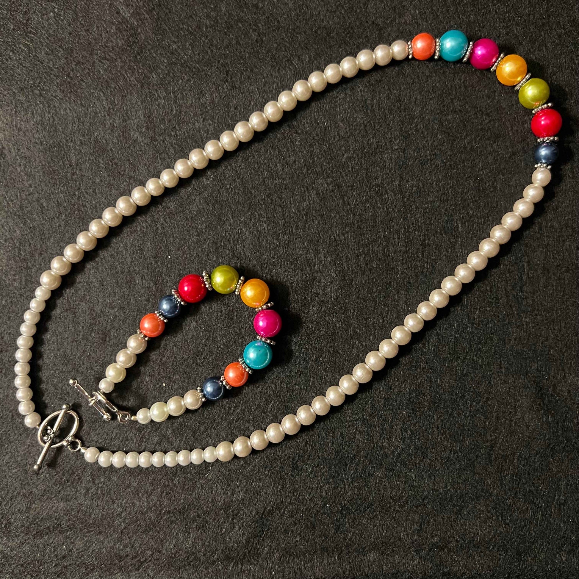 Bubblegum Rainbow Pearl Jewelry Set