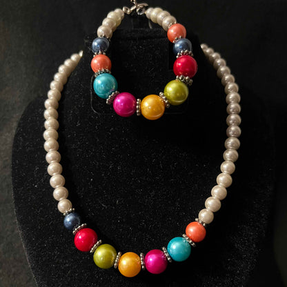 Bubblegum Rainbow Pearl Jewelry Set