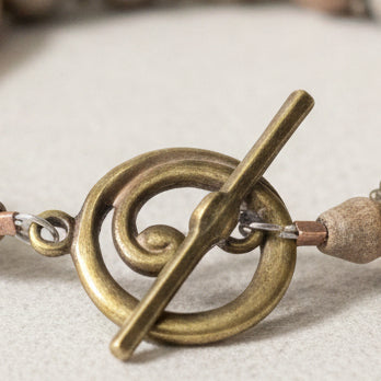 Earth Tone Jasper and Agate Toggle Bracelet