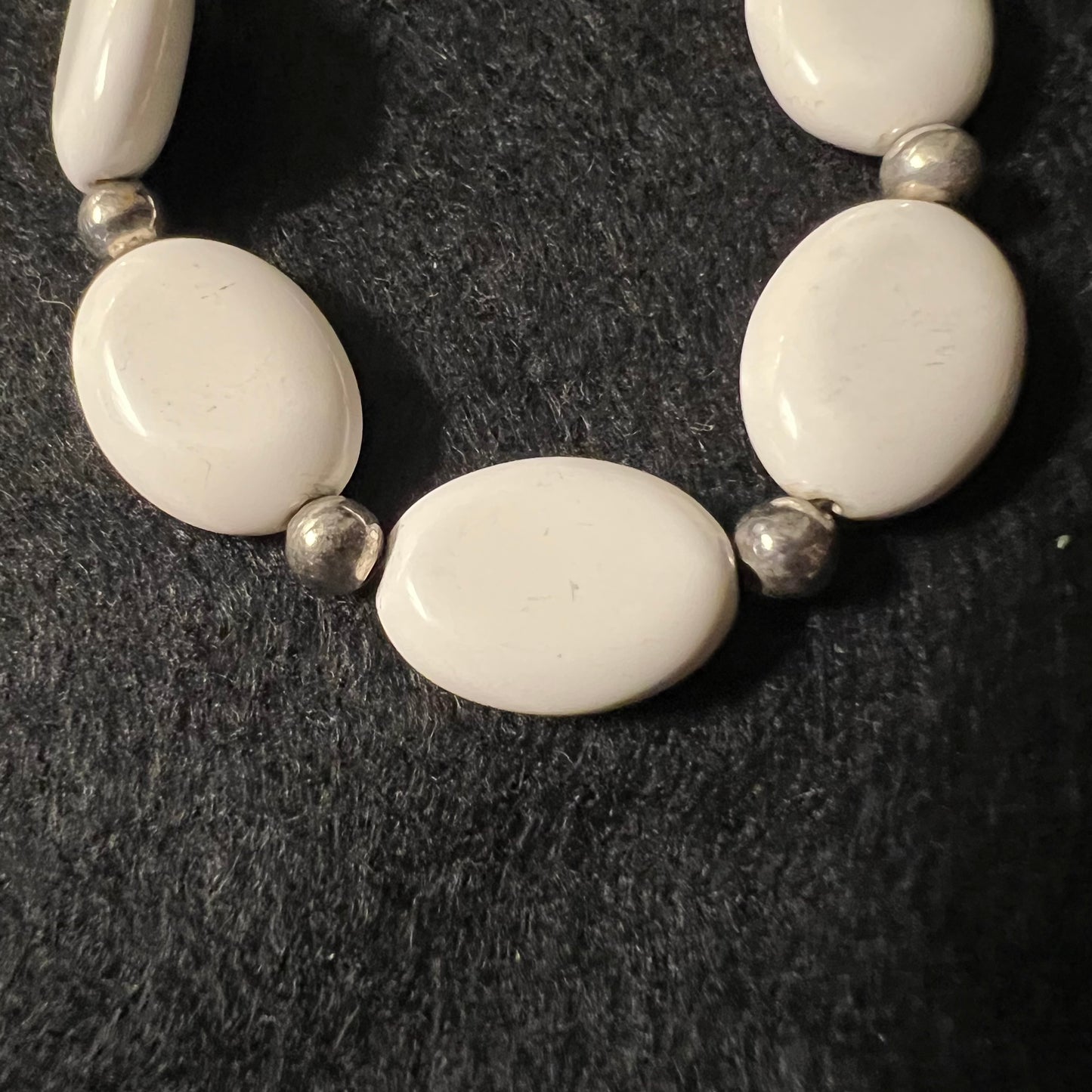 Vintage White Oval Bracelet