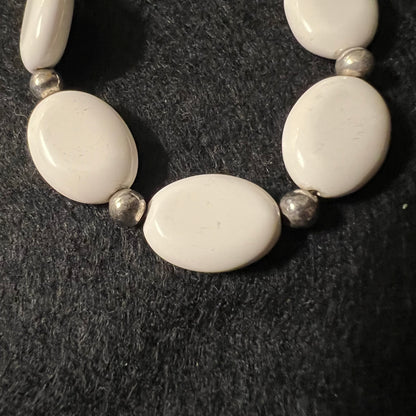 Vintage White Oval Bracelet