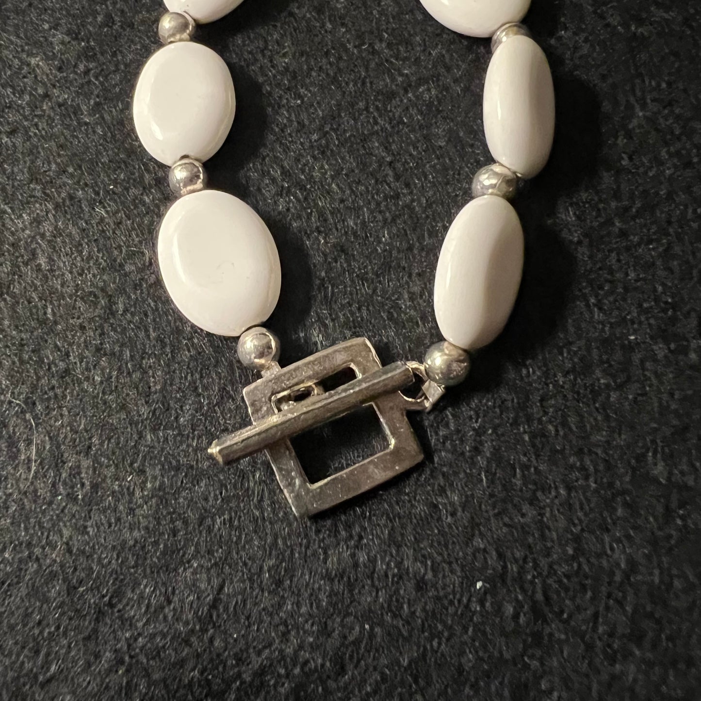 Vintage White Oval Bracelet