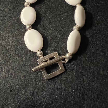 Vintage White Oval Bracelet