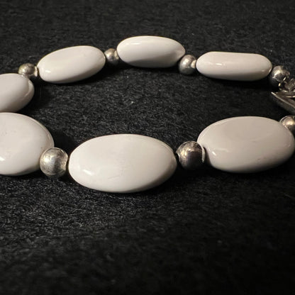 Vintage White Oval Bracelet