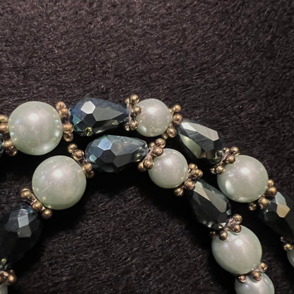 Vintage Art Deco Revival Mint & Teal Beaded Strand