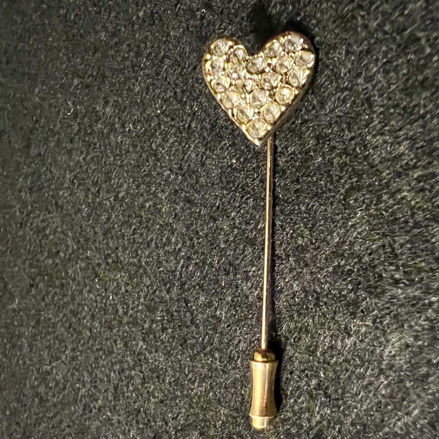 Vintage Swarovski Pave Crystal Heart Stick Pin