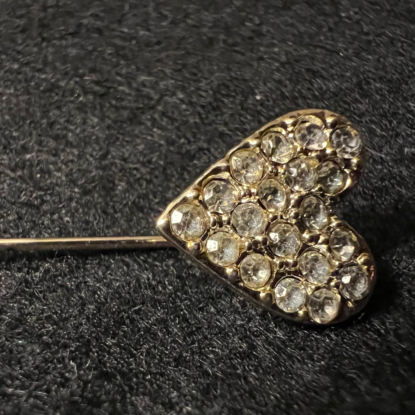 Vintage Swarovski Pave Crystal Heart Stick Pin