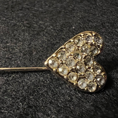 Vintage Swarovski Pave Crystal Heart Stick Pin