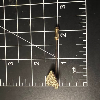 Vintage Swarovski Pave Crystal Heart Stick Pin