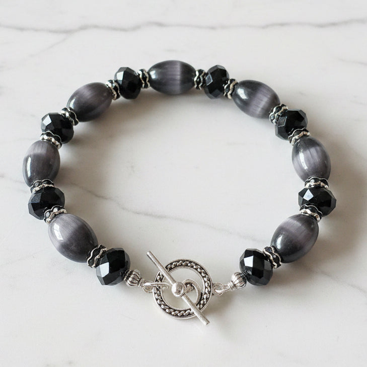 Cat's Eye and Rhinestone Bracelet Collection