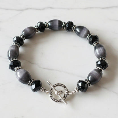 Cat's Eye and Rhinestone Bracelet Collection