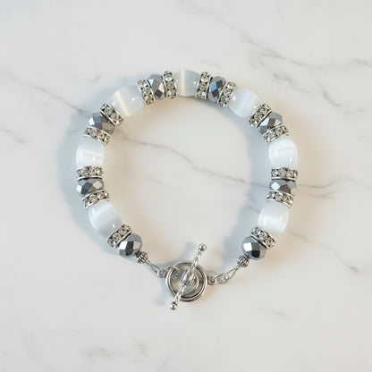 Cat's Eye and Rhinestone Bracelet Collection