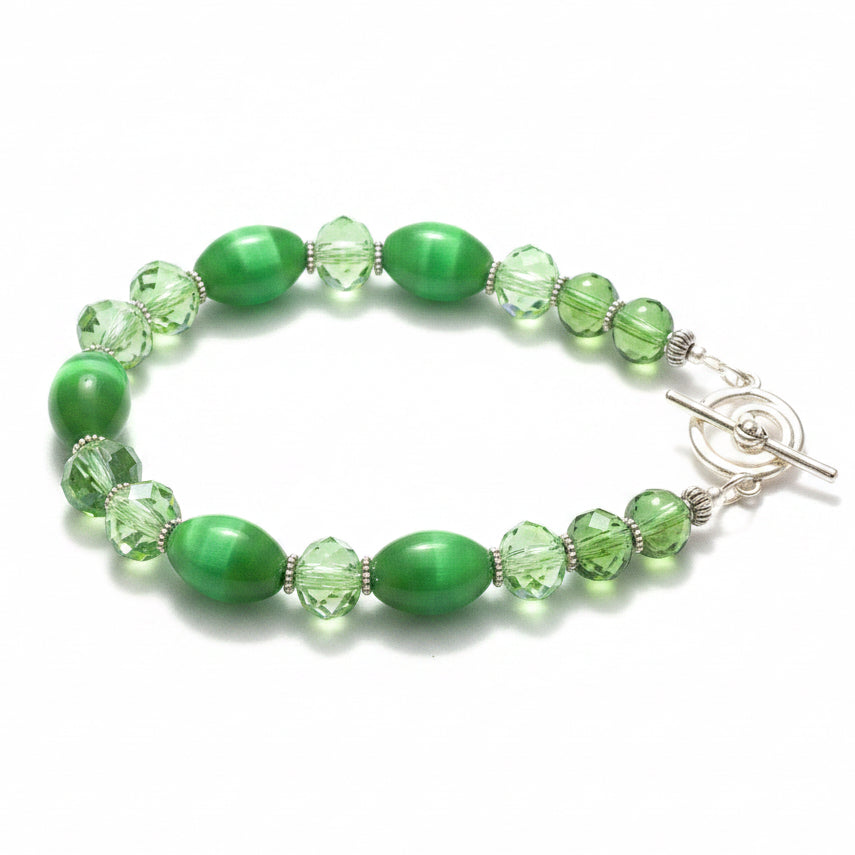 Cat's Eye and Rhinestone Bracelet Collection