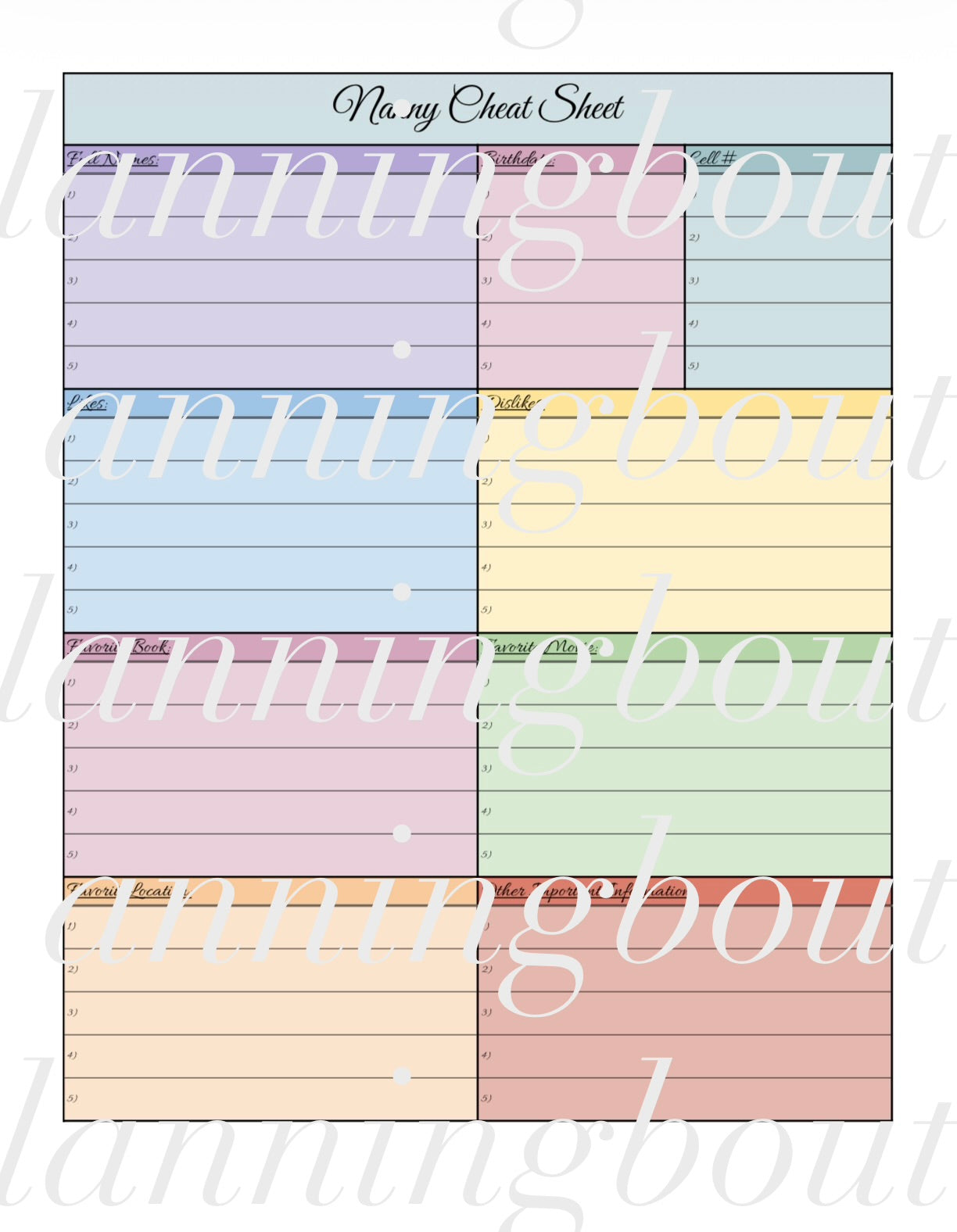 Digital Nanny Planner
