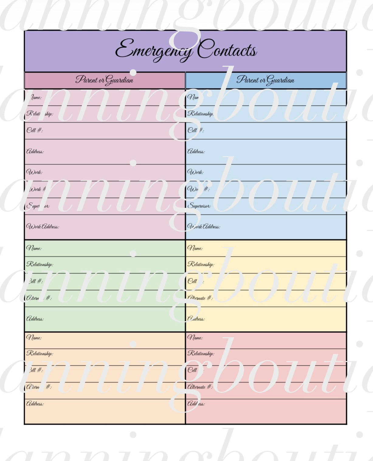 Digital Nanny Planner