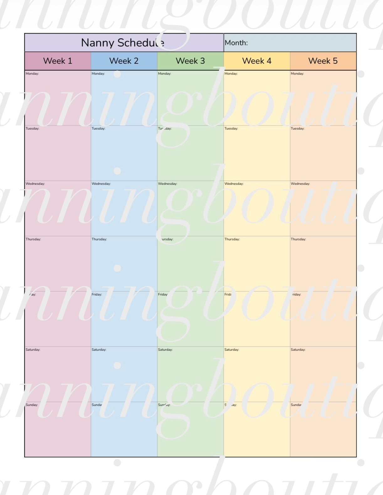 Digital Nanny Planner