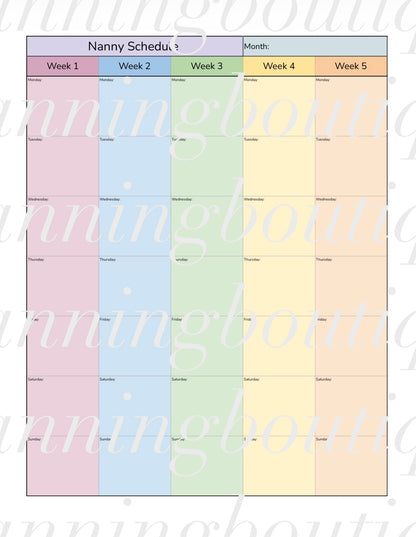 Digital Nanny Planner